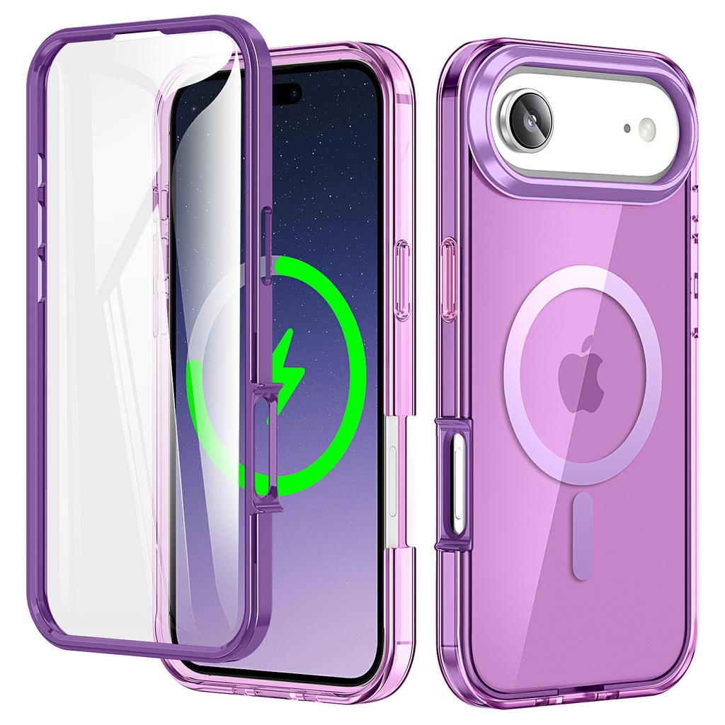 Для iPhone Air Чехол Совместимый с MagSafe PC+TPU Прозрачный Чехол для Телефона с ПЭТ Защитной Пленкой для Экрана