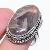 Натуральный Агат Трубчатый Драгоценный Камень 925 Стерлинговое Серебро Ювелирное Кольцо Размер 8 H9Q82