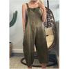Rompers Womens Sleeveless Long Jumpsuit Wide Leg Pants Suspenders Pockets Pleated Casual Loose Playsuit Plus Size Overalls