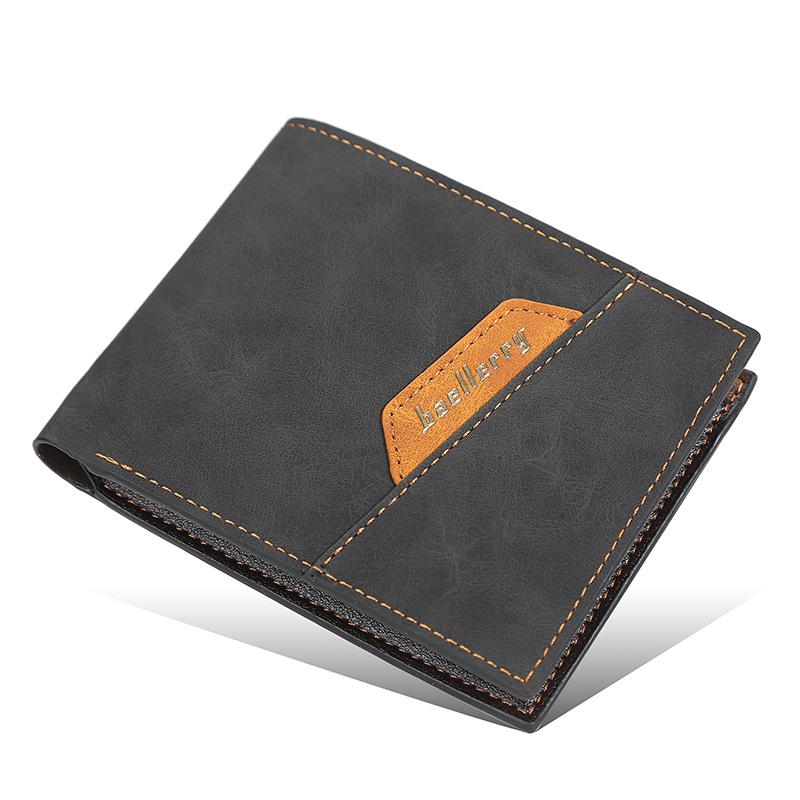 Мужской короткий кошелек из искусственной кожи, винтажный кошелек с держателем для карт, деловые кошельки