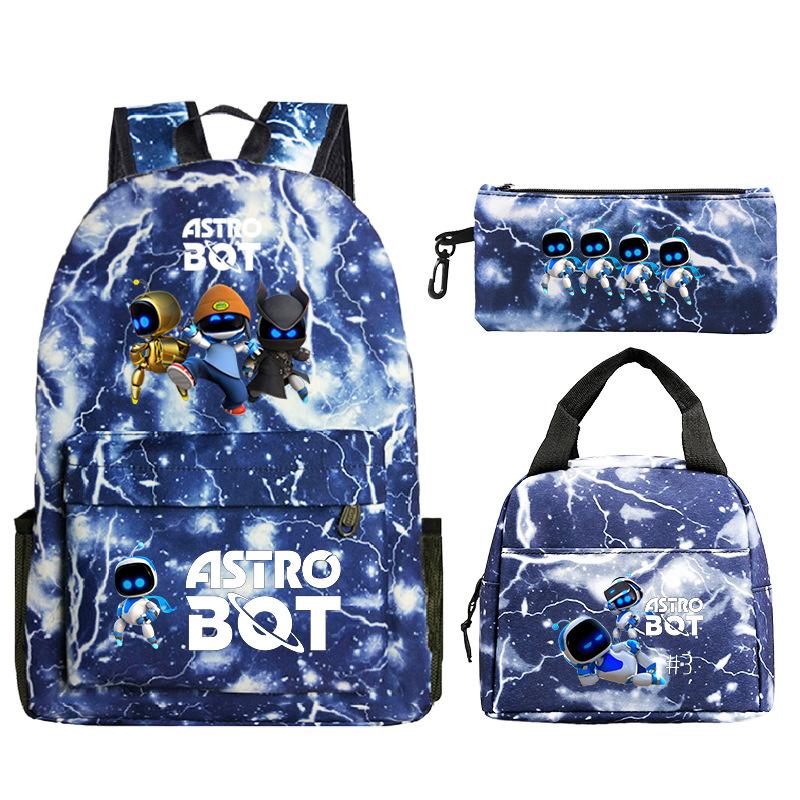 Игра Astro Bot Периферия Печать Учащиеся начальной и средней школы Школьная сумка Набор из трех предметов Многофункциональный Большая вместимость