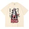 230 г/м² 100% хлопок Цельный V79 Luffy Film Red Принт Унисекс Тяжелая хлопковая футболка
