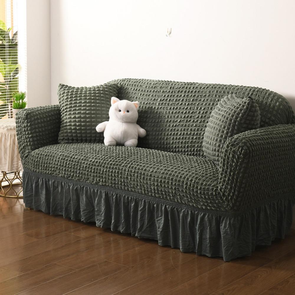 Плотный эластичный кружевной чехол на диван из пузырчатой марли, накидка на диван, нескользящий, с полным покрытием