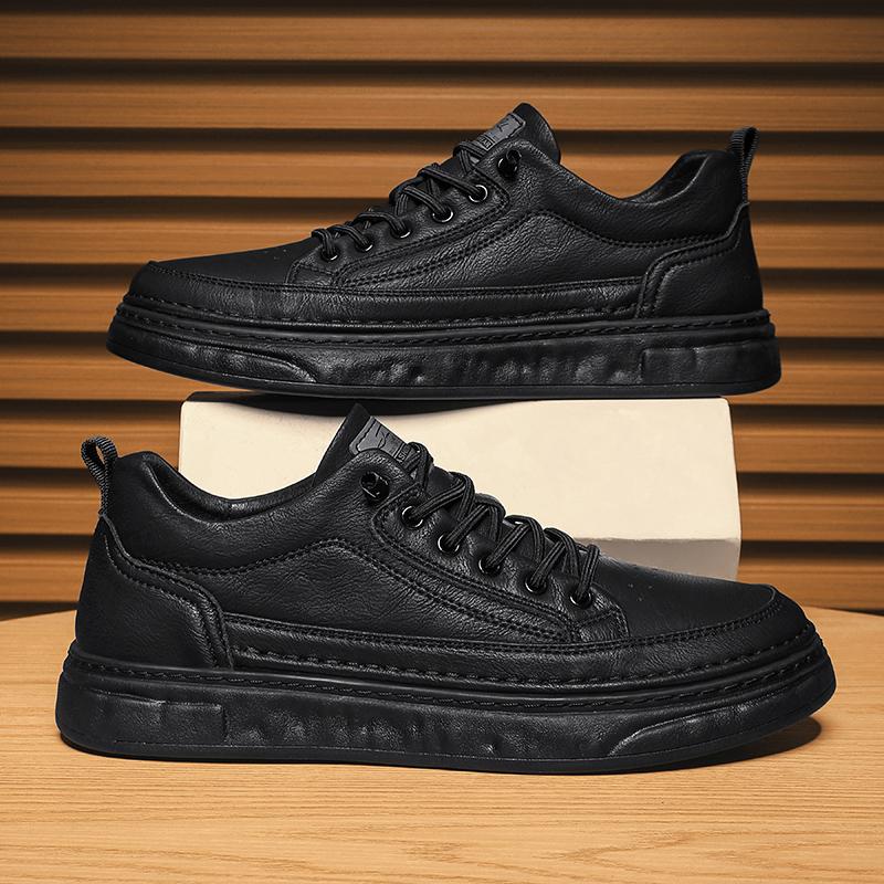 Модные молодежные подростковые кожаные туфли, модные дизайнерские мужские кроссовки, простые теннисные туфли на каждый день, мужские кроссовки из вулканизированной кожи на шнуровке