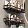 Bathroom Rack Bathroom Shelf Toilet Space Aluminum No Drill Hanging Rack Bathroom Organizer Hang On the Wall
