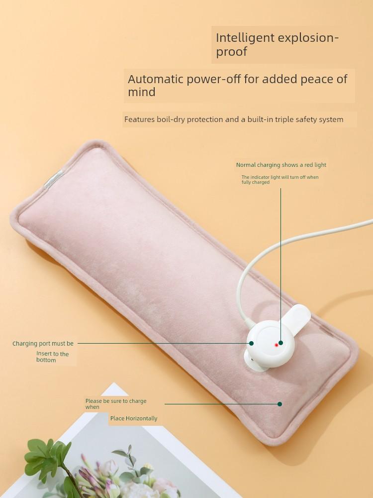 Explosion-Proof, Anti-Dry Burning, Enlarged and Lengthened Plush Rechargeable Hot Water Bag, Neck Protection Electric Hand Warmer, Waist Warmer, Bed