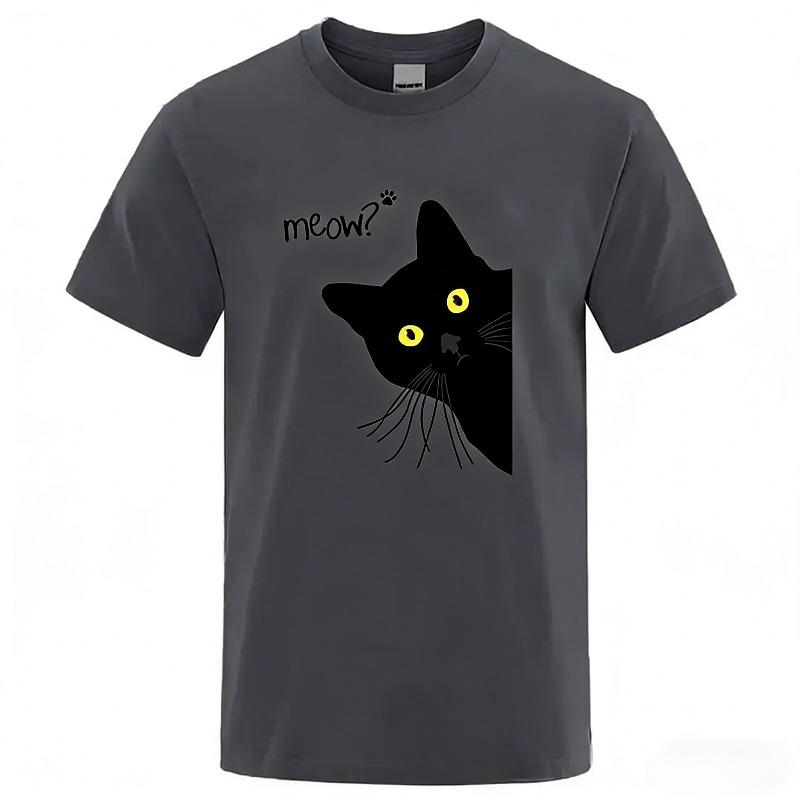 Men Funny T-Shirts Tee Clothes Summer Top Male High Quality Loose Cotton 100% Short Sleeve Sweat-Absorbent Fabric Simple Stylish