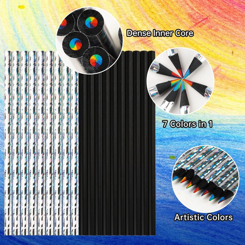 12 шт./компл. Kawaii Радужный карандаш, 7 цветов, концентрические градиентные мелки, детский подарок, цветные карандаши, художественная живопись, канцелярские принадлежности