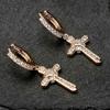 Cross Hoop Earrings, Jewelry Hoop Earrings for Men Women Anniversaries, Rose Gold