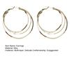 1 Pair Women Earrings Multi-layer Exaggerated Shiny High Polished Temperament Ear Decoration Jewelry Round Large Hoop Earrings Women Gift