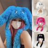 Women's Winter Cute Cartoon Big Eyes Dog Design Thickened Ear Protection Hat Breathable and Warm