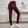 Женские брюки Леггинсы высокой эластичности Клетчатый принт Утолщенная бархатная подкладка Теплые зимние низы Подчеркивают изгибы тела Одежда для йоги и спорта