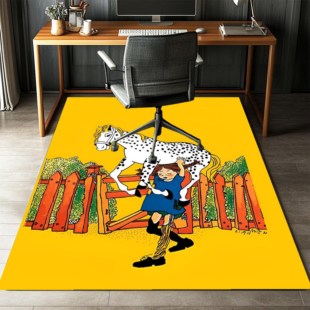 Pippi Longstocking Printed Carpet Rug for Office Chair Living Room Bedroom Kitchen Room Decor Gifts