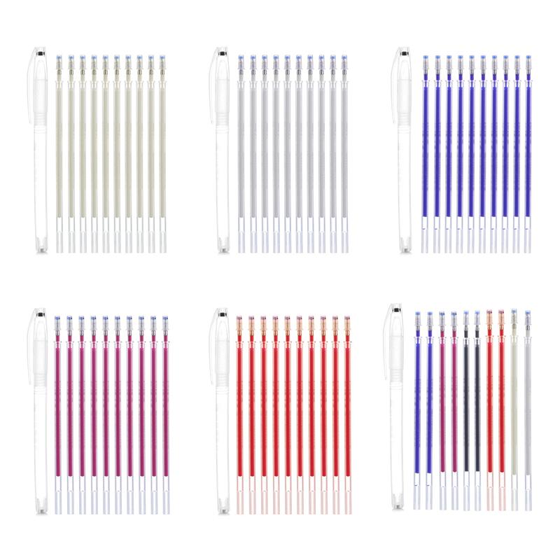New 10Pcs Heat Erasable Pen High Temperature Disappearing Fabric Marker Tailoring