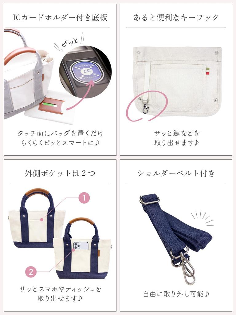 Мини-сумка-тоут с разделителями Холщовая сумка-тоут для женщин и Холщовая сумка через плечо [Encore] [Ручка, обернутая кожей с высоким внешним видом] Мужчины, 2-сторонняя,