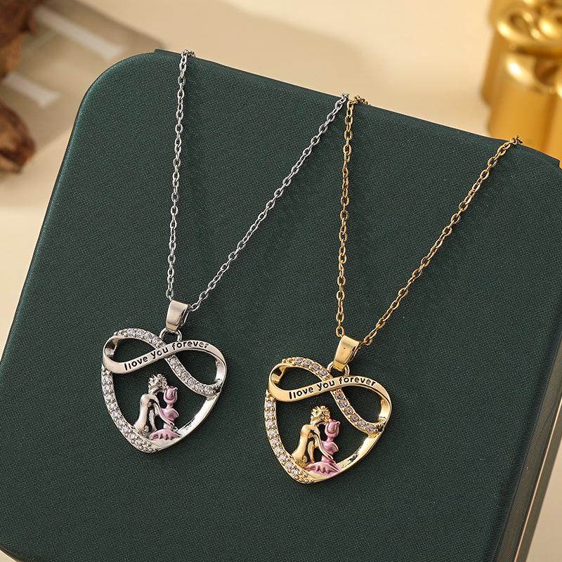 Ожерелье из титановой стали для мамы и дочери – Элегантное, инкрустированное бриллиантами, персонализированное ювелирное украшение в подарок на День матери