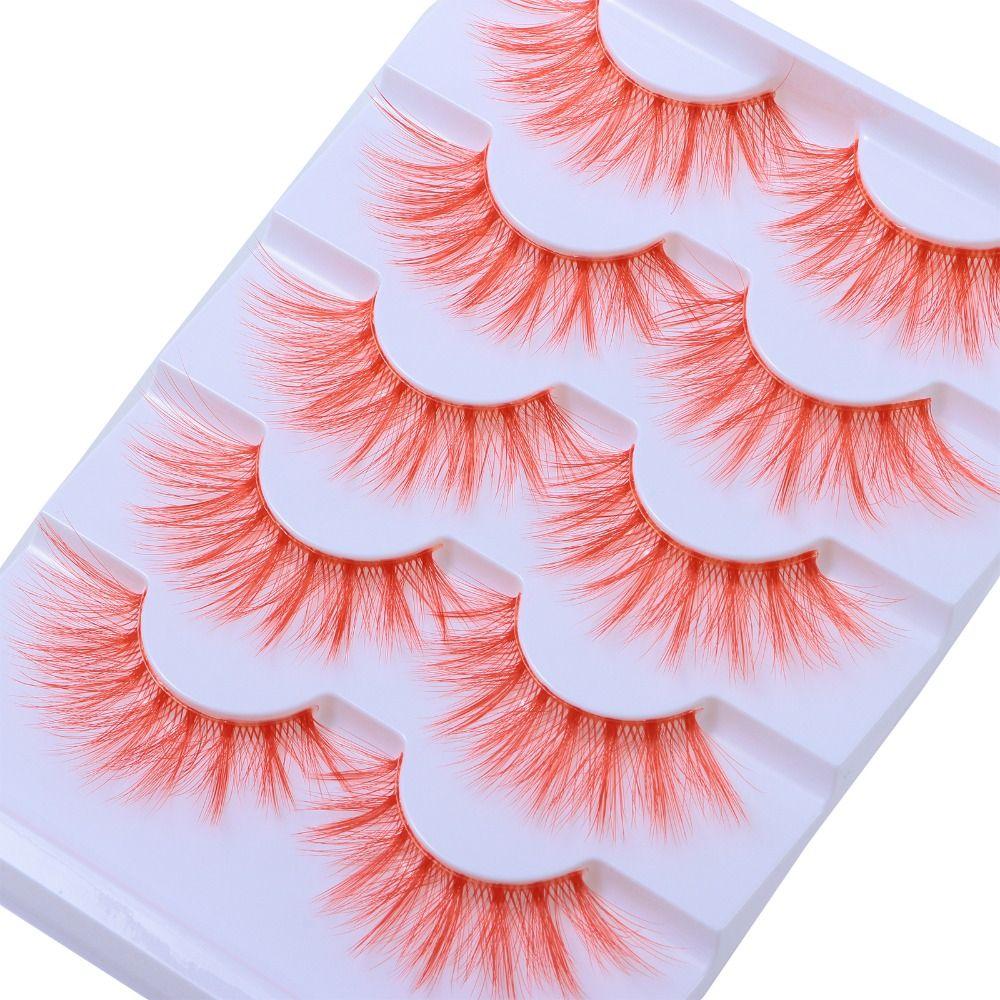White Anime Manga Lashes Pink False Eyelashes Natural Cosplay Lashes  Women