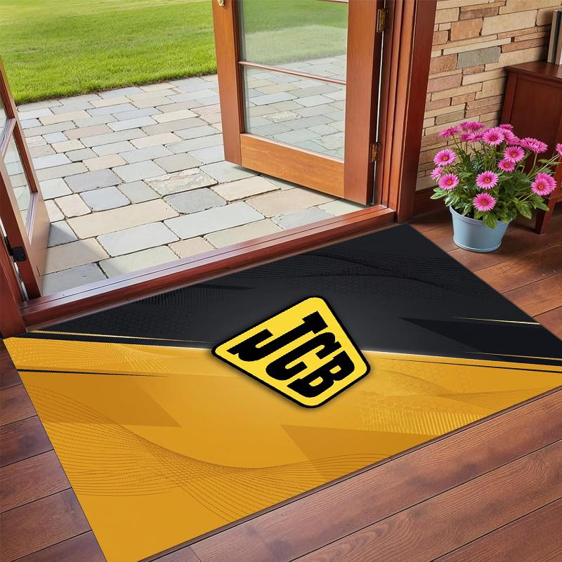 JCB Print Crystal Velvet Plush Rug Wear?Resistant Anti?Slip Floor Mat For Indoor Household Decoration