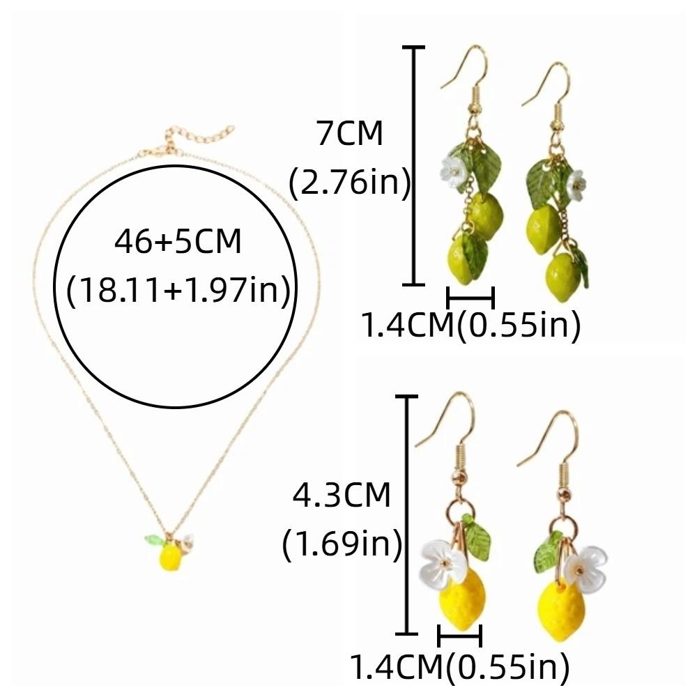 Sweet Dangle Earrings Acrylic Fruit Hooks Earring Gift Lemon Shaped Necklace Casual Wear