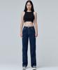 MALOUPE 9101 Brushed High-Rise Wide Denim Pants (Dark Indigo)