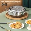 Фритюрница из нержавеющей стали с термометром, крышкой, зажимом для еды, подставкой для слива масла, многофункциональная японская сковорода для хрустящей пищи, домашнего использования на открытом воздухе