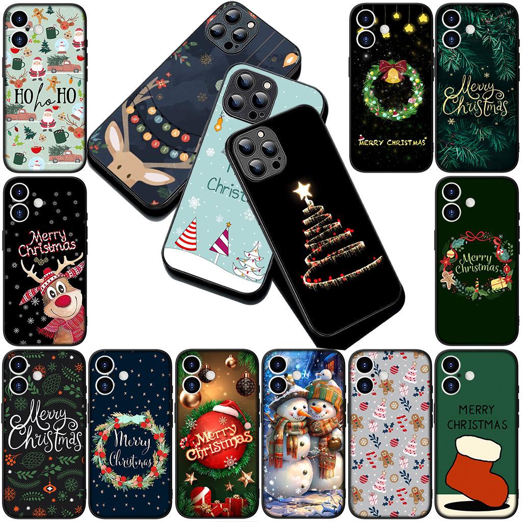Snow Merry Christmas Tree Deer gift Silicone Phone Cover for Apple iPhone 17 Air 12 13 Pro Max Mini ProMax 7 + 8 Plus Soft Case