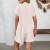 Women's Comfortable Casual Jumpsuit Short Sleeve Top Sweater Jumpsuit Shorts