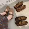 Vintage Matte Leather Word with Mary Jane Shoes Women's 2025 New Breathable Fashion Single Shoes Women's Shoes Ballet Shoes Women