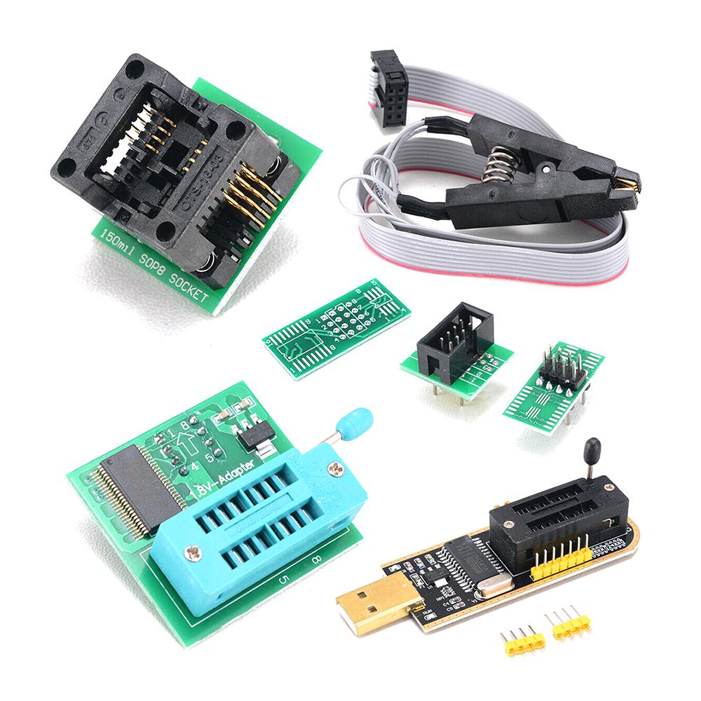 CH341A USB Programmer Kit with SOP8 Clip EEPROM Burner BIOS Flasher SPI Flash Programmer Kit with