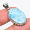 Natural Republic Larimar Gemstone 925 Solid Sterling Silver Pendant 1.50" u2P03