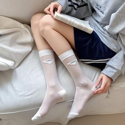 1 пара женских тонких длинных свободных носков JK Lolita, милые японские однотонные дышащие хлопковые чулки для девочек, весенне-летние чулки
