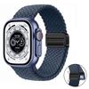 Плетеное нейлоновое петлевое ремешок для Apple Watch Ultra 3 2 49 мм 11 10 46 мм 42 мм 9 8 7 45/41 мм Магнитный ремешок iWatch 6 5 SE 44/40 мм Correa