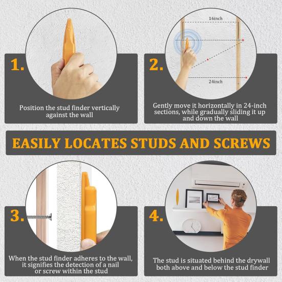 Позиционер для шурупов Простой в использовании Мощный магнит Детектор гвоздей Без батареи Искатель стоек Быстрый локатор шурупов для стен