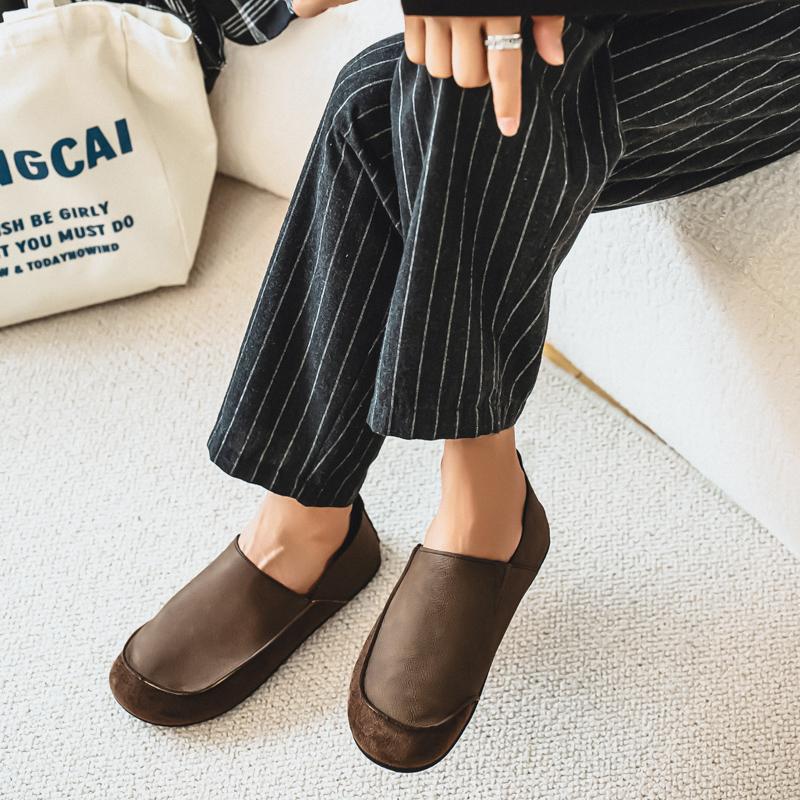 Мужские ретро мокасины Обувь Мода Повседневные слипоны Балетки Обувь для вождения Черные Хаки Обувь с широким носком Большой размер