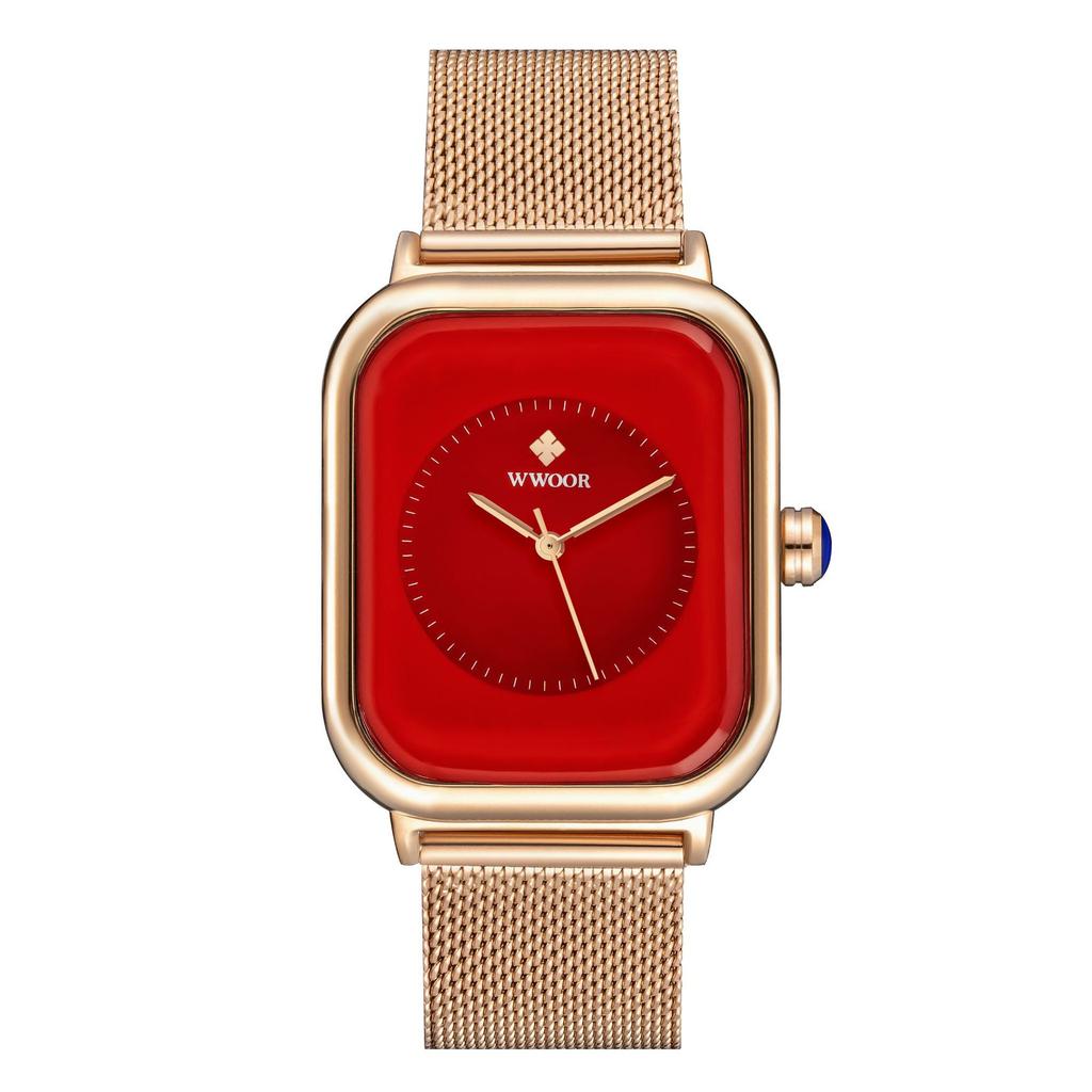 WWOOR New Fashion Classic Ladies Watch Elegant Light Luxury Square Quartz Waterproof Women's Watch