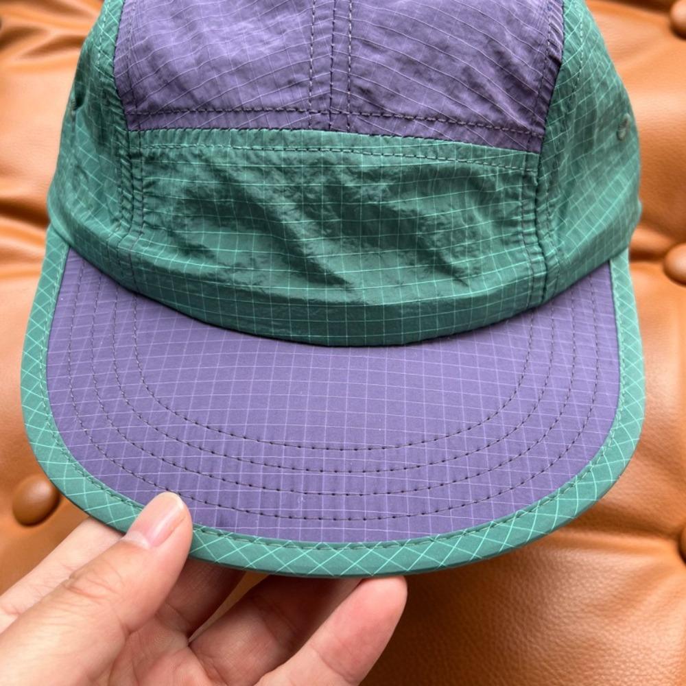 Waterproof Japanese Style Splicing Baseball Cap 5-Panel Adjustable Snapback Hats Quick-drying Thin Sunshade Cap Unisex