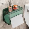 Toilet Tissue Box Storage Organizer with Top Shelf Transparent Large Capacity Wall Mounted Paper Drawer Toilet Roll Paper Storage Rack