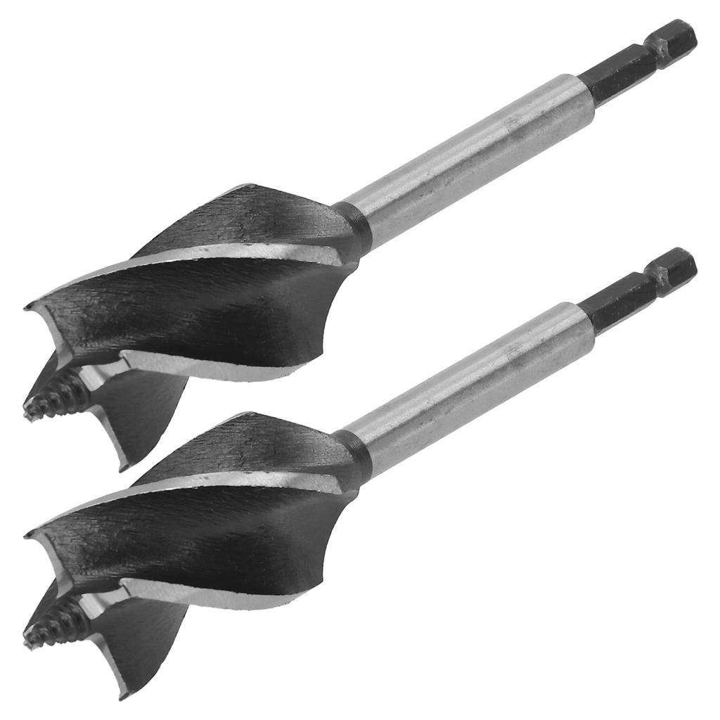 2Pcs Woodworking Drill Bit Metal Hole Saw Auger Bit 4‑Fulte 4‑Slot Hex Shank Cutter Tool 32mm