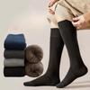 Men's Thick Thigh-high Socks, Winter Calf Socks, Cotton Socks for Autumn and Winter, Warm and Fleece High Socks, Men's Loop Long Socks