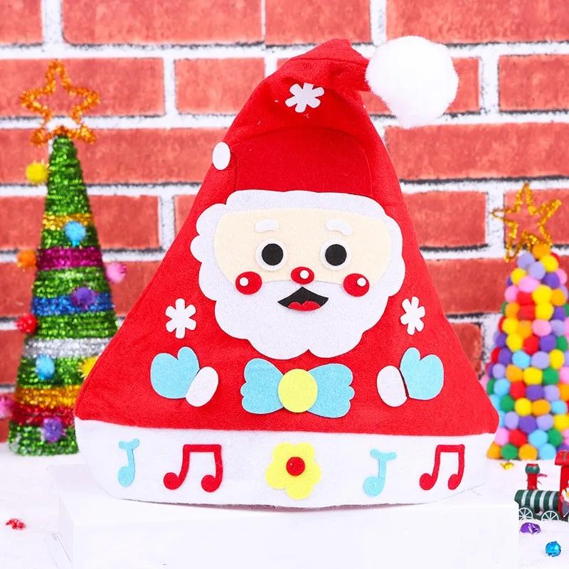 Детская DIY тканевая рождественская сумочка Игрушки Детский сад Творческий Познавательный Ручная работа Мультяшный Рождественский носок Шапка Набор для поделок Игрушка, разработанная для детей