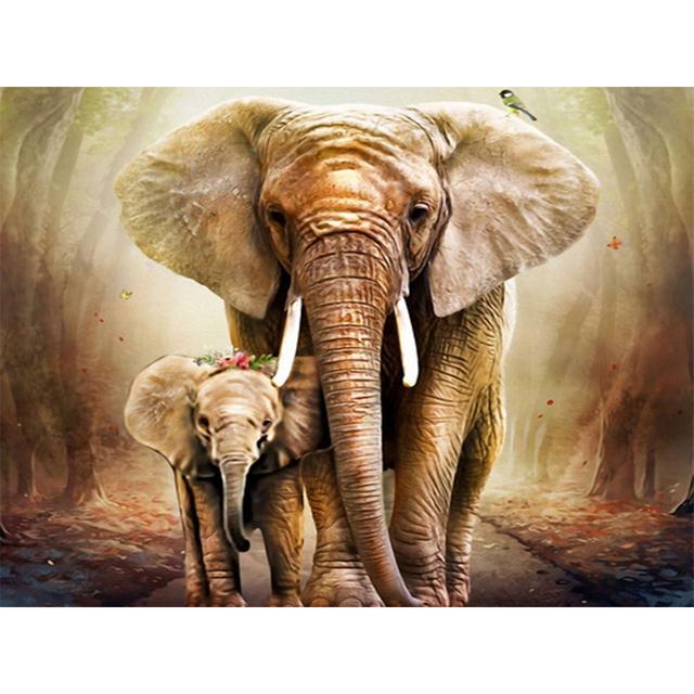 5D DIY Diamond Painting Elephant Diamond Embroidery Animal Rhinestone Art Picture Inlaid Mosaic Home Decoration Handmade Gift