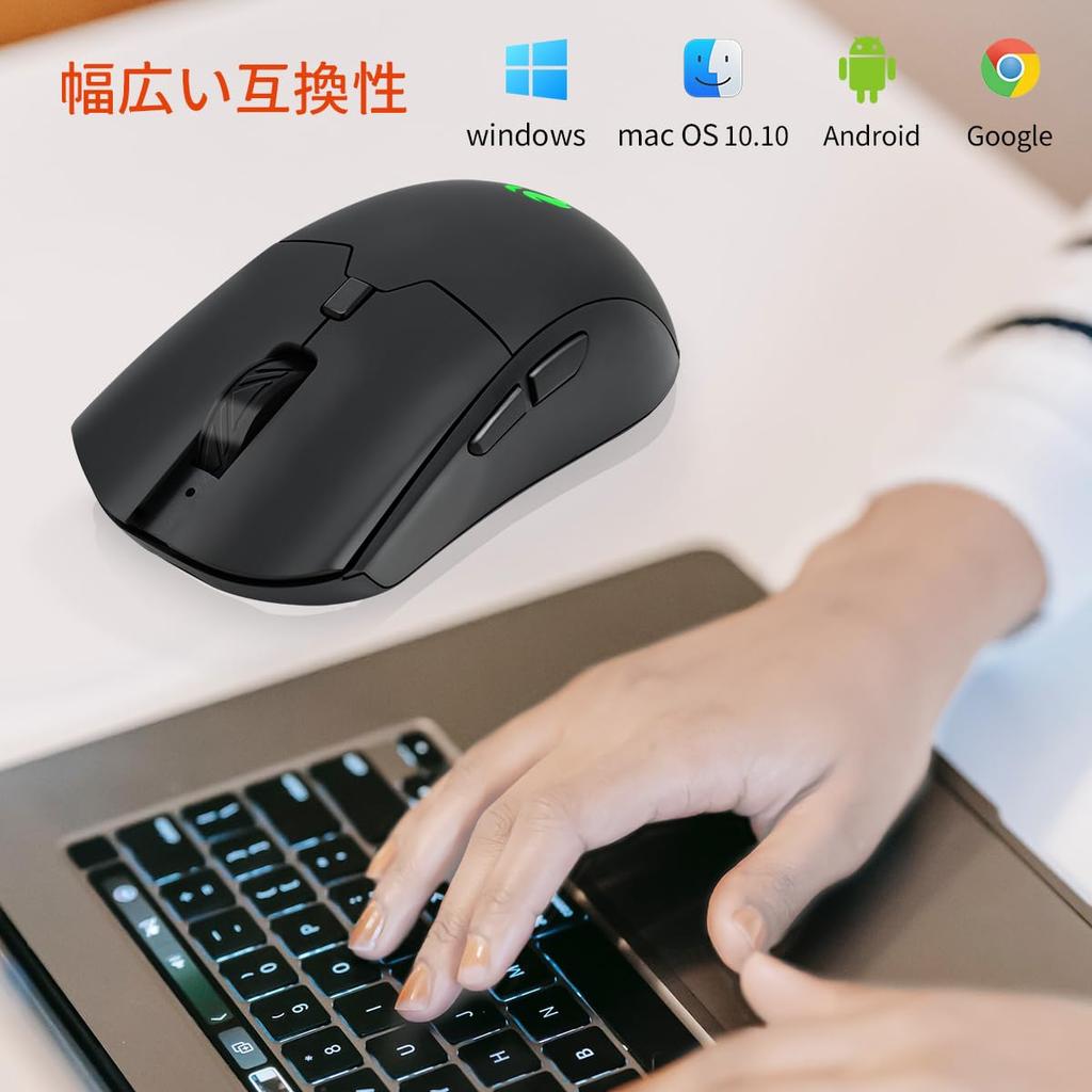 PiMivco Wireless Mouse, Quiet Bluetooth 5.2 & 2.4GHz, Wireless Type-C Rechargeable, Approximately 2 Months of Battery Life, 3 DPI Settings,