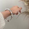 Silver Color Lotus Leaf Bangles For Women Men Retro High -Quality Bangles Adjustable