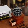 ESTVLB Wooden Coffee Mill, Portable Hand Coffee Machine, Manual Grinder with Ceramic Mortar, Compact, Lightweight, Portable, Easy to Clean,
