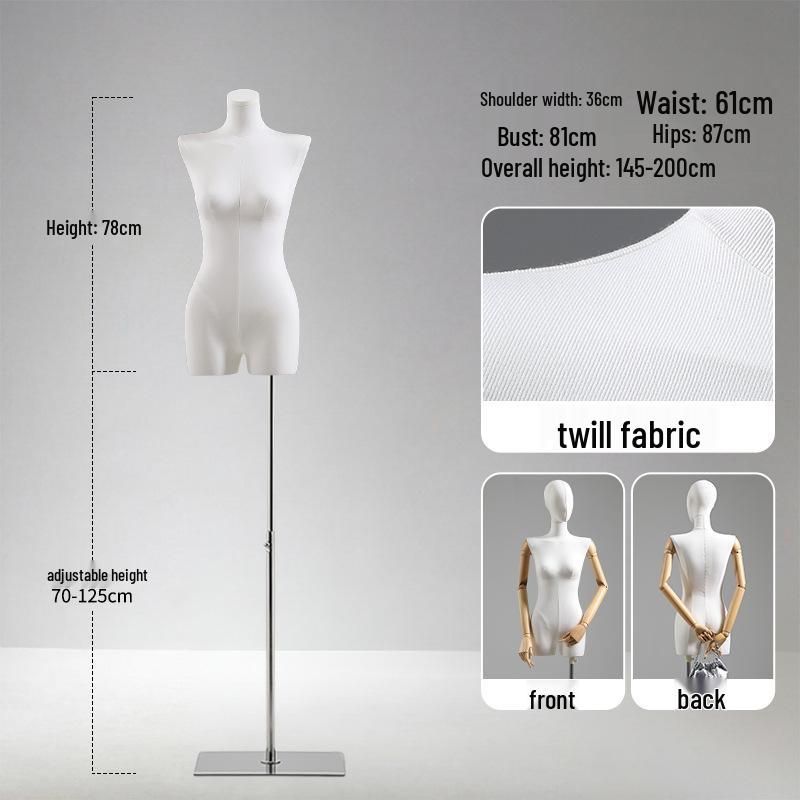 Роскошный манекен для демонстрации женского тела: Обтянутый тканью, Массив дерева