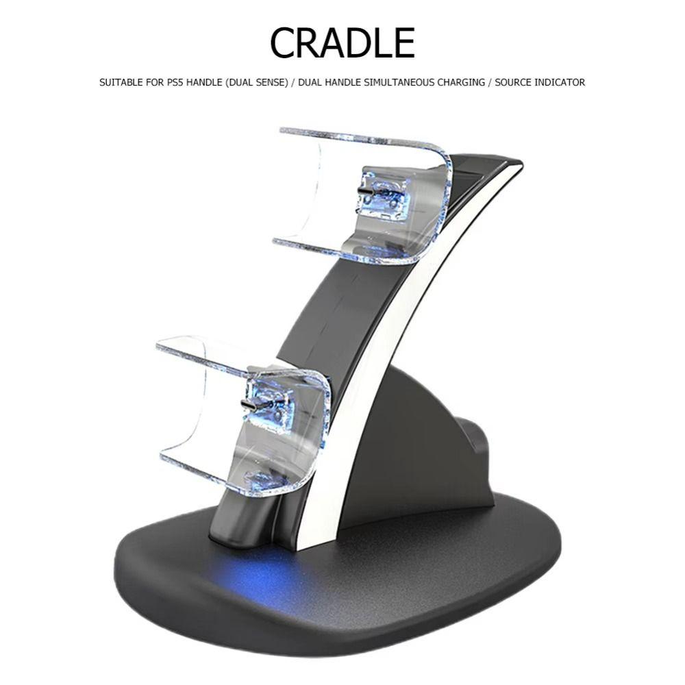Light Indicator Wireless Joystick Charging Base Dual Controller Stand for Sony Playstation 5