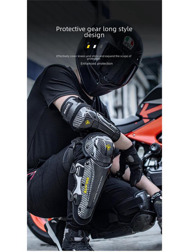 Breathable Summer Motorcycle Knee & Elbow Pads - Hard Shell Protective Gear for Cycling & Outdoor Travel