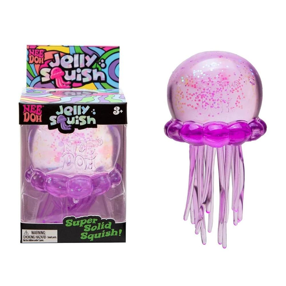 Trending #Needoh Jellyfish & Cube & Ice Lolly Squish Toy, Soft Jelly Squeeze Stress Relief Fidget Toy, Sensory For Kids & Adults