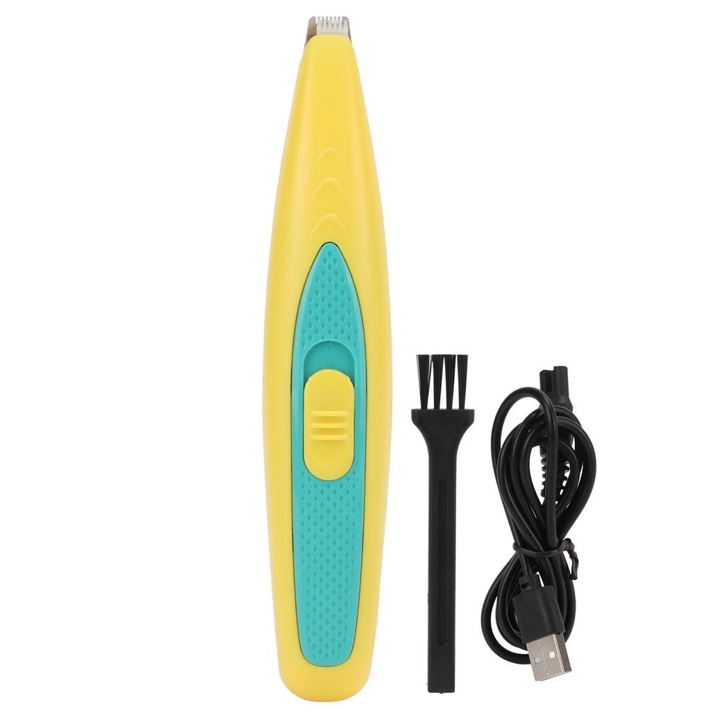 Pet Foot Hair Trimmer USB Rechargeable Low Noise Pet Electric Clipper with Brush for Face Eyes Ears Paws