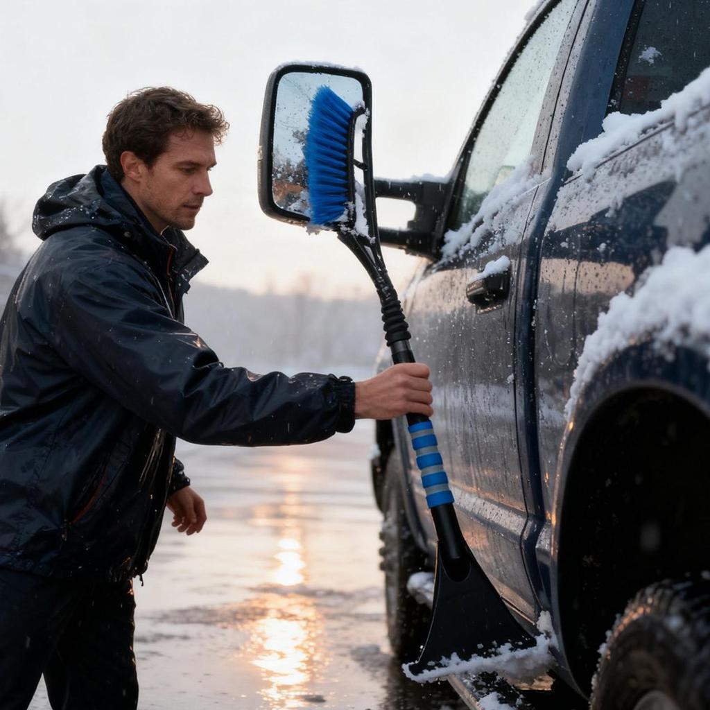 Ice Scrapers for Car Windshield 36-inch Extendable Shovel Detachable Windshield Scraper with Scratch Free Bristle Head
